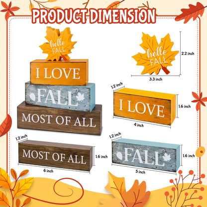 4 Pcs Fall Wooden Tiered Tray Decor, Fall Table Centerpiece for Fall Party Kitchen