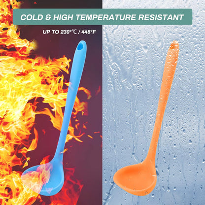 5 Pieces Silicone Ladles, Small Soup Ladle Spoon, Heat Resistant Kitchen Spoons for Cooking and Serving Sauce, Chili,