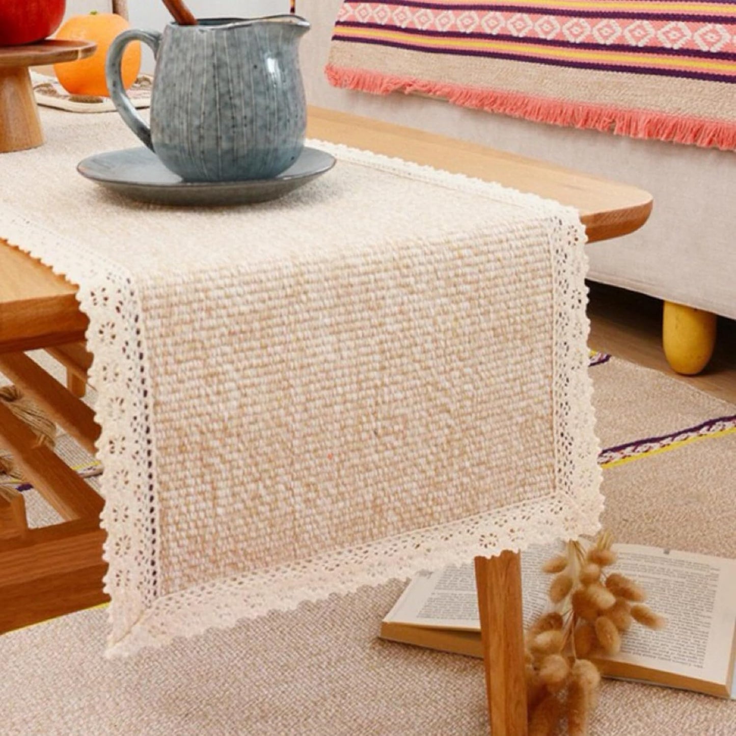 17.7 x23.6 Tablecloth Nightstand End Tabletop Dust Cover Night Stand Table Linen - Khaki