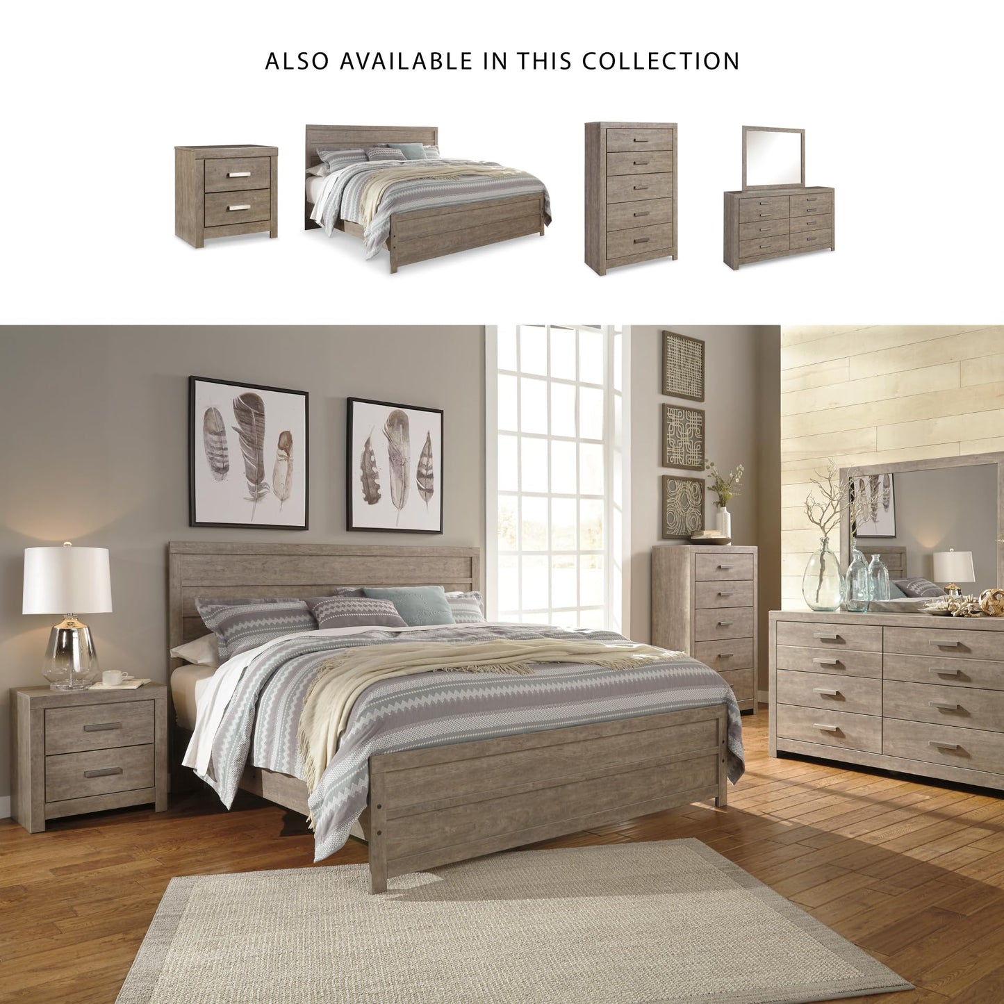 Signature Design by Ashley Culverbach Scandinavian 6 Drawer Dresser, Weathered Gray