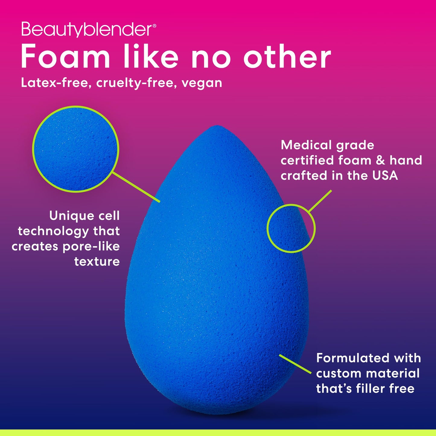 Beautyblender® | Bubble Blender Makeup Sponge | Blend Liquid Foundations, Powders and Creams | Streak Free Application | Vegan, Cruelty Free | Made in USA