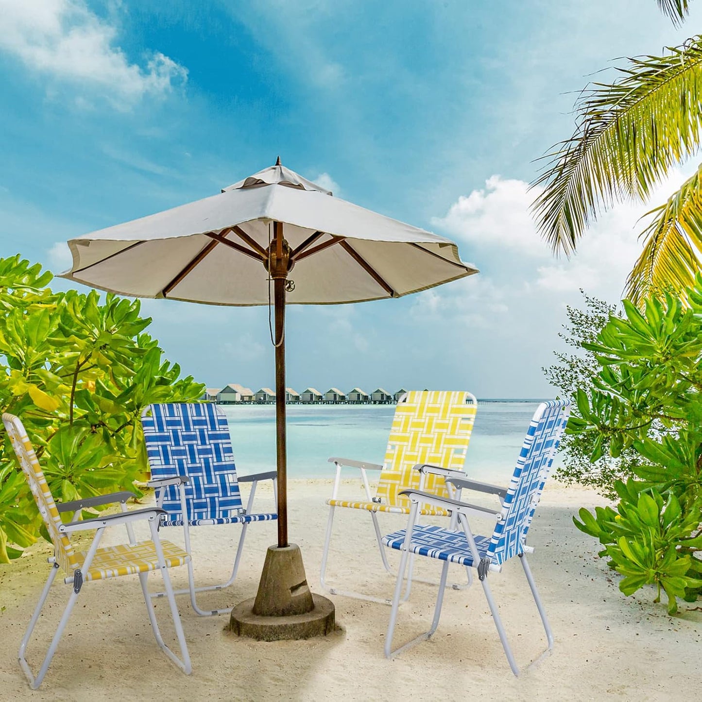 Volowoo (2pcs,Blue& Outdoor Folding Chaise Lounge Chair, Adjustable Portable Lightweight Reclining Garden Sun Lounger