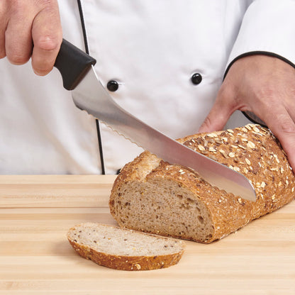 CAT CORA Offset Serrated Bread Knife, Professional 9-Inch German Steel Blade For Homemade Sourdough, Artisan Bread Slicing, or Cake Cutting, Ergonomic Soft-Grip Handle, NSF-Certified Kitchen Knife