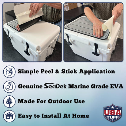 USATuff SeaDek EVA Mat Cooler Pad fits YETI 65 Tundra | Peel & Stick Application | Non Slip Comfort Accessories - Duck Solo Hunting Outdoorsman (OliveGreen-Mocha)