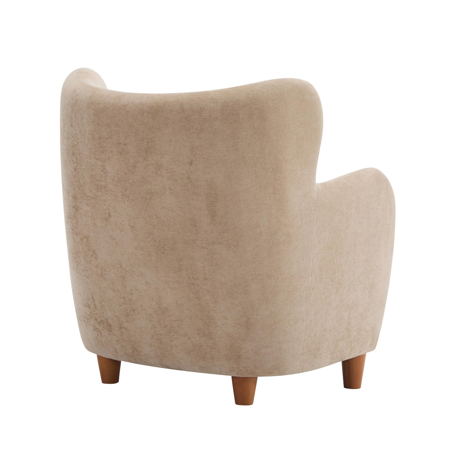 Christopher Knight Home Wingback Accent Chair, Fabric Club Chair, Upholstered Armchair, Curved Backrest Single Sofa, Soft Cushion Seating, Comft Lounge Chair for Living Room Reading Home Rest, Camel