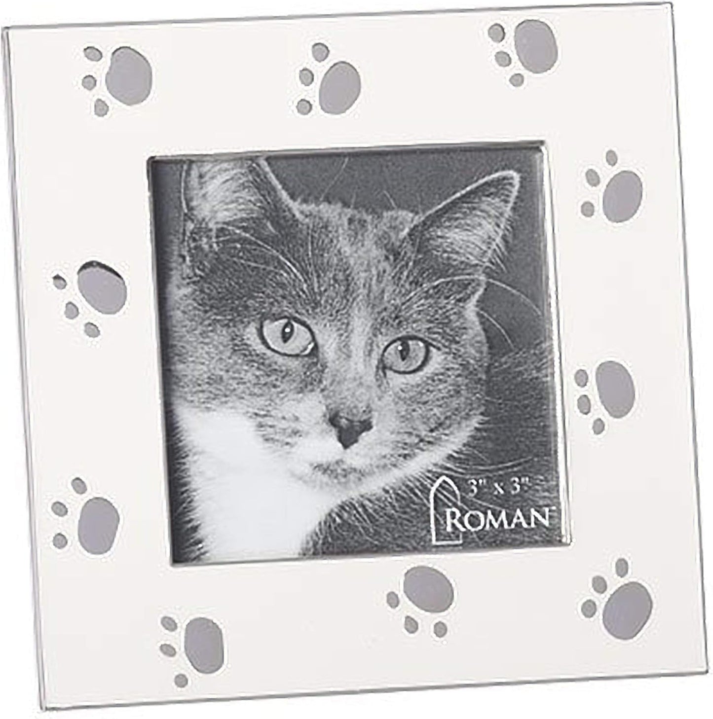 Caroline Collection Cat Paw Print Frame by Roman Giftware Inc., 4.5" H, Durable, Religious, Inspirational (4x1x4)