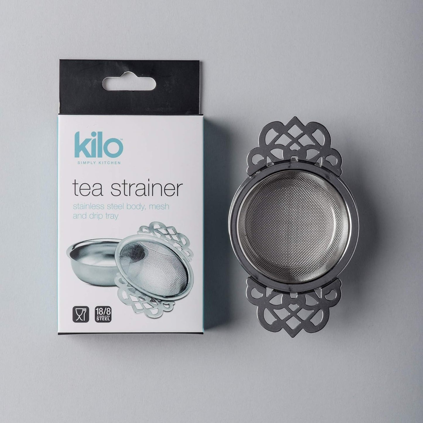 Kilo D13 Stainless Steel Double Arm Strainer for Loose Leaf Teas, Clear, Green, Black
