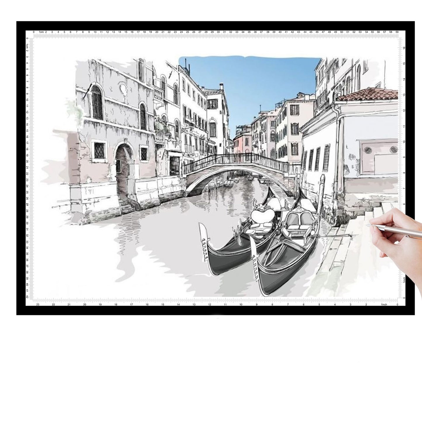 A2 Light Pad - 26"x19", 10000+ LUX Super Bright 10 Levels/Stepless Dimming 3 Colors Art Light Board Extra Large with UL Adapter for Diamond Painting, Tracing, Drawing, Sketching - Aluminum Frame