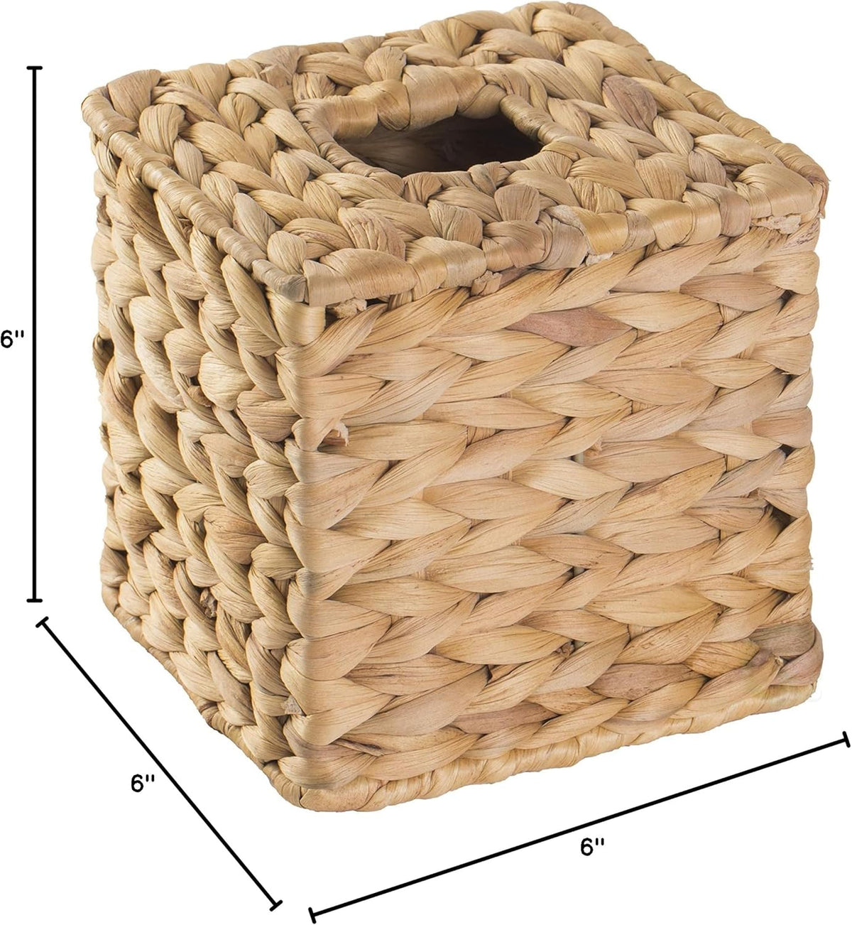 Vintiquewise Water Hyacinth Wicker Tissue Box Cover, Square