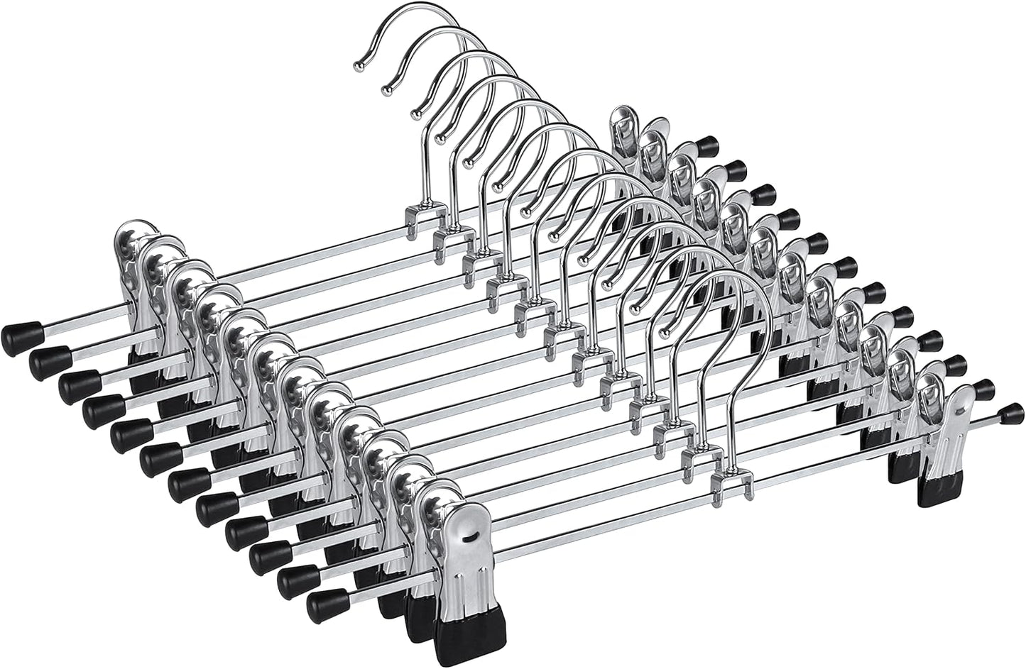 NORTHERN BROTHERS Pants Hangers, 12 Pack Skirt Hangers with Clips for Men Women Kids Clothes