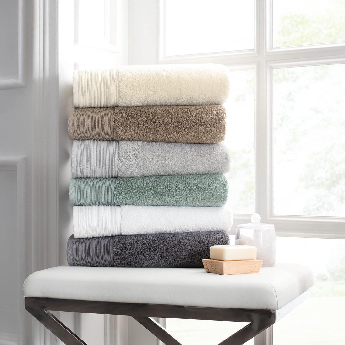Pack 8-100% 600 13 13 Aston & Arden Anatolia Turkish Wash Cloths - of Ring Spun Cotton, Soft Plush Absorbent, GSM Low