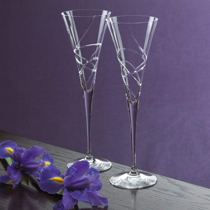Lenox Adorn Crystal 2-Piece Toasting Flute Set, 2 Count, Clear, 7oz