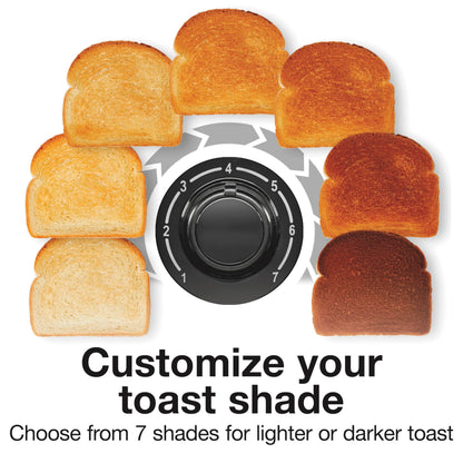 Proctor Silex 4 Slice Toaster with Extra Wide Slots for Bagels, Cool-Touch Walls, Shade Selector With 7 Browning Levels, Toast Boost, Auto Shut-off and Cancel Button, Black (24215PS)