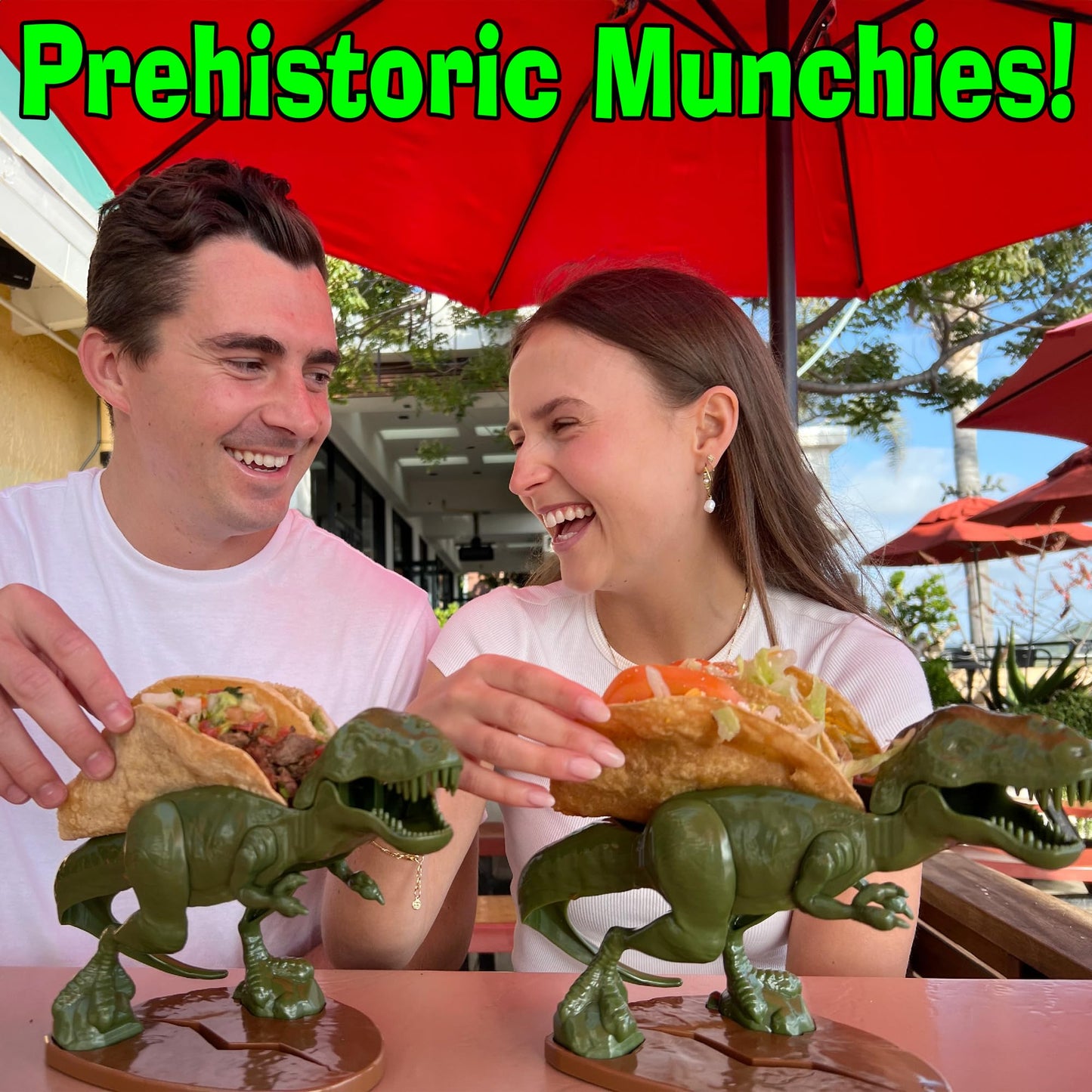 Funwares Original Tacosaurus - Dinosaur Taco Holder, Fun and Practical White Elephant Gift, Hold 2 Tacos