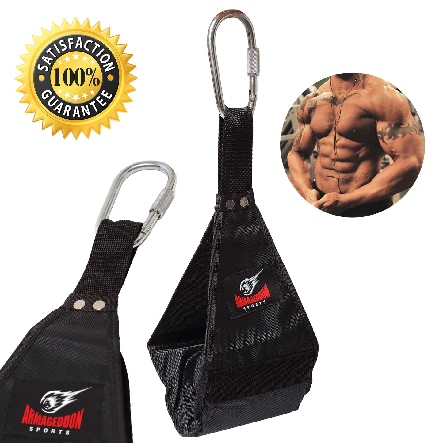 Premium Ab Slings Straps - Rip-Resistant Heavy Duty Pair for Pull Up Bar Hanging Leg Raiser Fitness - Ab Exercise Equipment, Superb Arm Padding for Abdominal Training Workout Equipment