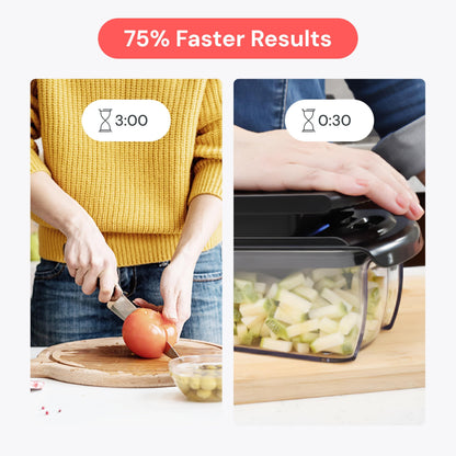 Fullstar All in One Vegetable Chopper and Mandoline Slicer - Food Chopper with Container and Julienne Slicer, Fruit Slicer, Veggie Cutter, Kitchen Gadgets & Gift for Mom (8 in 1, Black)