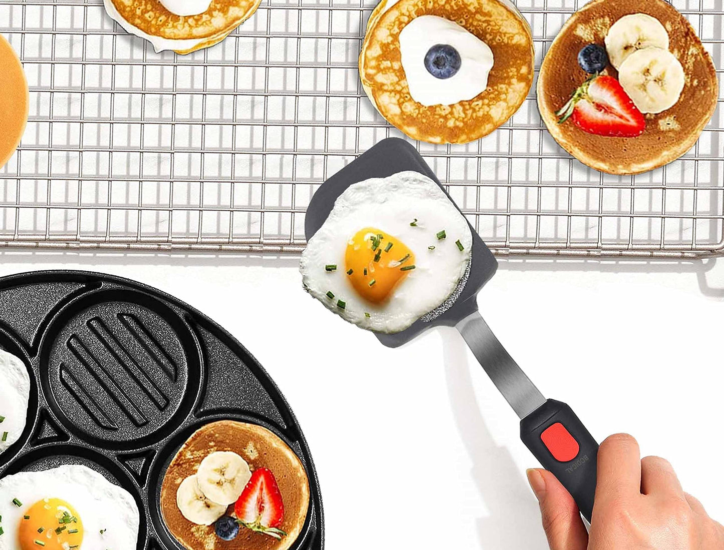 Mixed 5 Piece Silicone Spatula Set, 600F Heat-Resistant No-Melt Rubber Spatula Handle and Blade - Kitchen Cooking Utensils for Nonstick Cookware, Spatula Turner for Egg,Pancake,Burger- Dishwasher Safe