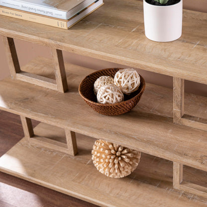 SEI Furniture - Markworth Geometric Console Table - Transitional Design, Natural Iron and Wood - Ideal for Entryway, Living Room (CK1101703)