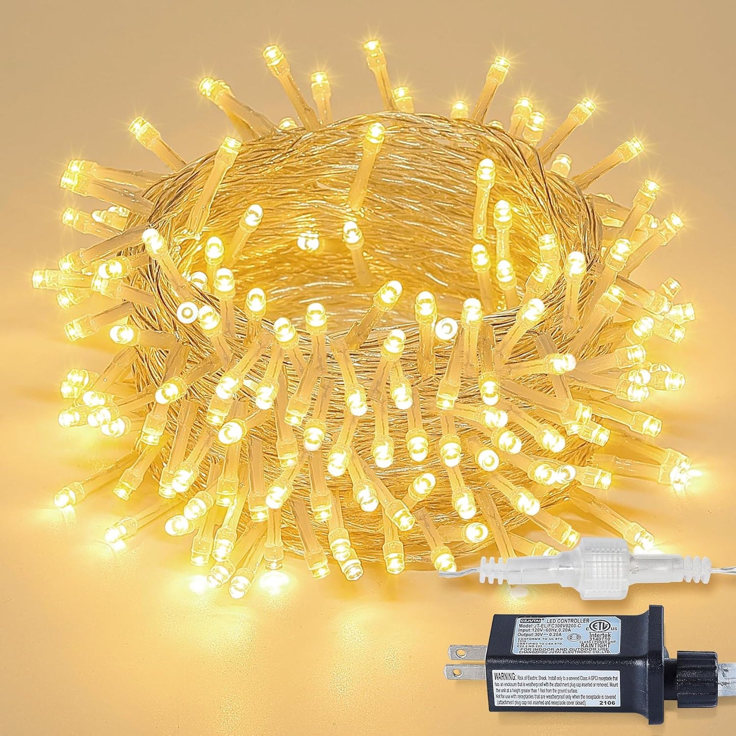 Skiennix 33FT 100 LED Fairy String Lights - Waterproof Indoor/Outdoor Decor | 8 Modes, Warm White