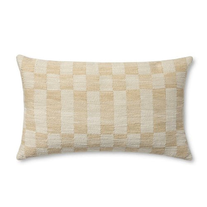 Loloi Amber Lewis Adams Collection PAL0049 Sand/Ivory 13'' x 21'' Cover w/Poly Pillow