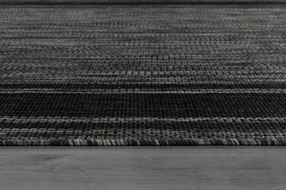 Beverly Rug Outdoor Rug 6x9 Modern Bordered Area Rugs for Indoor and Outdoor Patio Deck Porch Garden Waterproof Weather Sun Resistant Washable Outside Carpet (6 x 9 Black)