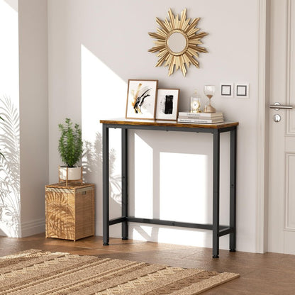 GRLEAF 29.5" Narrow Console Table, Small Entryway Table, Thin Hallway Table Skinny Sofa Side Display Table for Entrance, Bedroom, Living Room, Foyer, Corridor, Office - Rustic Brown (9.5" Deep)