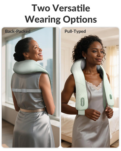 Snailax Cordless Massager - Shiatsu Neck and Shoulder Massager with Heat, Portable, Lumbar, Back Electric Massage Pillow, Christmas Gift
