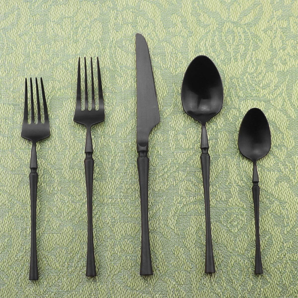 Gugrida Unique & Beautiful Flatware Set, 5 Piece Iridescent Silverware Sets, 18/10 Stainless Steel Reusable Cutlery Set