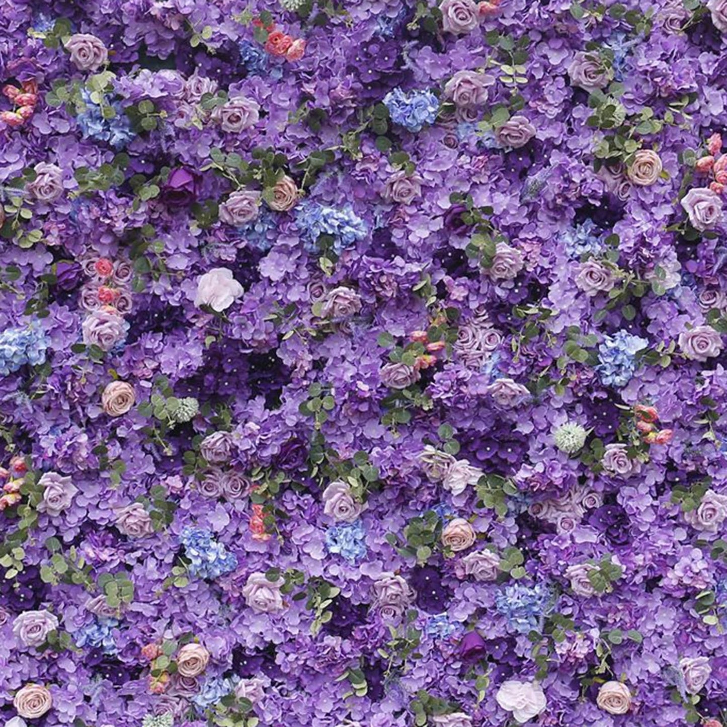 UYCVT Artificial Flower Wall Backdrop Panels,Purple Hydrangea Handmade Romantic Large Wedding Backdrop 3D Floral Wall Fabric Flower Wall for Party Bridal Wedding Background Dec