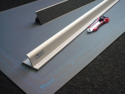 Victor 24-Inch Professional Aluminum Safety Ruler with Finger Guard Edge and Non-Slip Base – Precision Cutting Tool for Craft Projects – Durable Safety Ruler