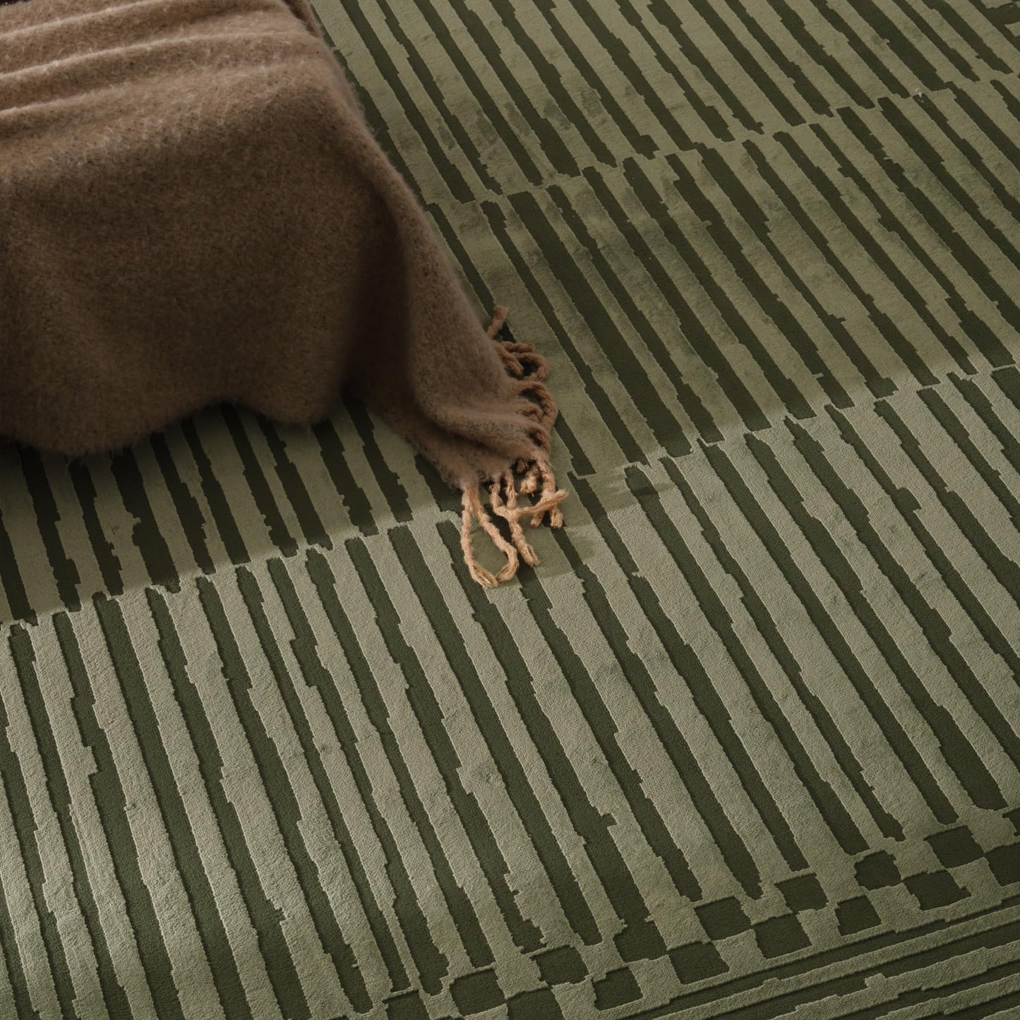 Revival Rugs Soloba 8'x10' Area Rugs for Living Room Bedroom Dining Room - Washable, 100% Recycled, Oeko-TEX Certified, Modern, Medium Pile, Green