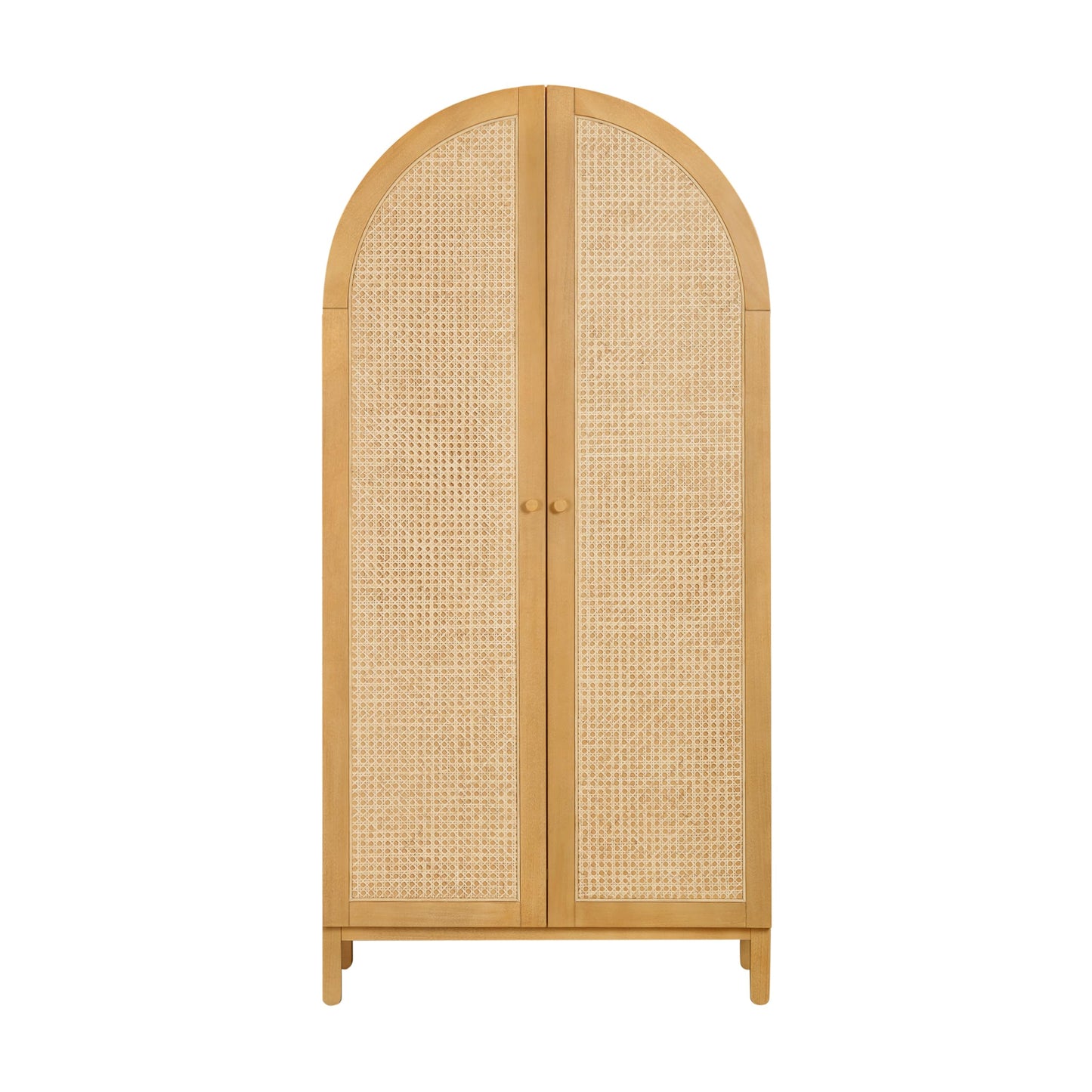 Babyletto Bondi Cane Tall Wooden Armoire Wardrobe Closet with Doors - GREENGUARD Gold Certified Assembled Wood Wardrobe Cabinet for Kids Bedroom - Storage Armoire with Shelves, Rod for Hanging Clothes