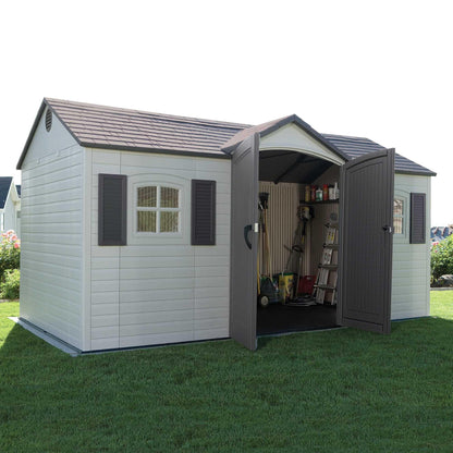 Lifetime 6446 Outdoor Storage Shed, 8 x 15 Foot, Desert Sand