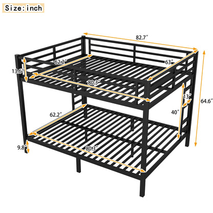 Bellemave Queen Over Queen Bunk Bed for Adults, Teens