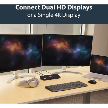 StarTech.com USB 3.0 Docking Station - 4K - HDMI / DisplayPort - with Fast Charge / Ethernet / Audio - Universal Docking Station