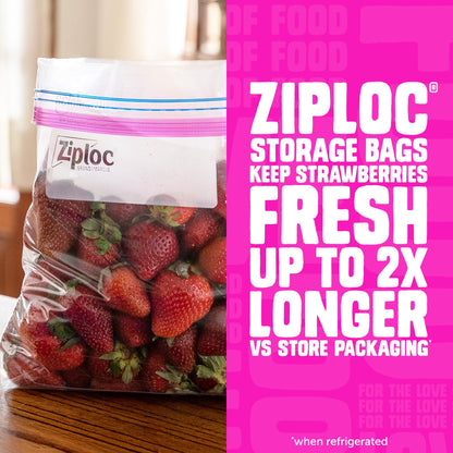 Ziploc Storage Bags Variety Pack, 190ct Total, 42ct Storage Gallon and 48ct Storage Quart, 50ct Sandwich and 50ct Snack