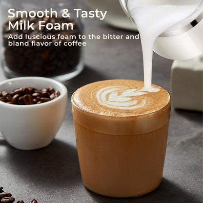 JXXM Electric Milk Frother, 6 in 1 Milk Steamer,17oz Automatic Warm and Cold Foam Maker for Coffee,Latte, Cappuccino, Macchiato, Hot Chocolate (Black)