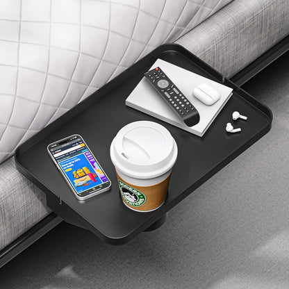 1 Count Modern Innovations Large Black Bedside Shelf for Bed, Clip On Nightstand with Cup Holder and Cord Holder