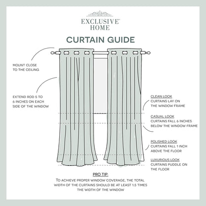 Exclusive Home Canopy Stripe Grommet Top Curtain Panel - 54"x108", Kiwi/Sand, Set of 2