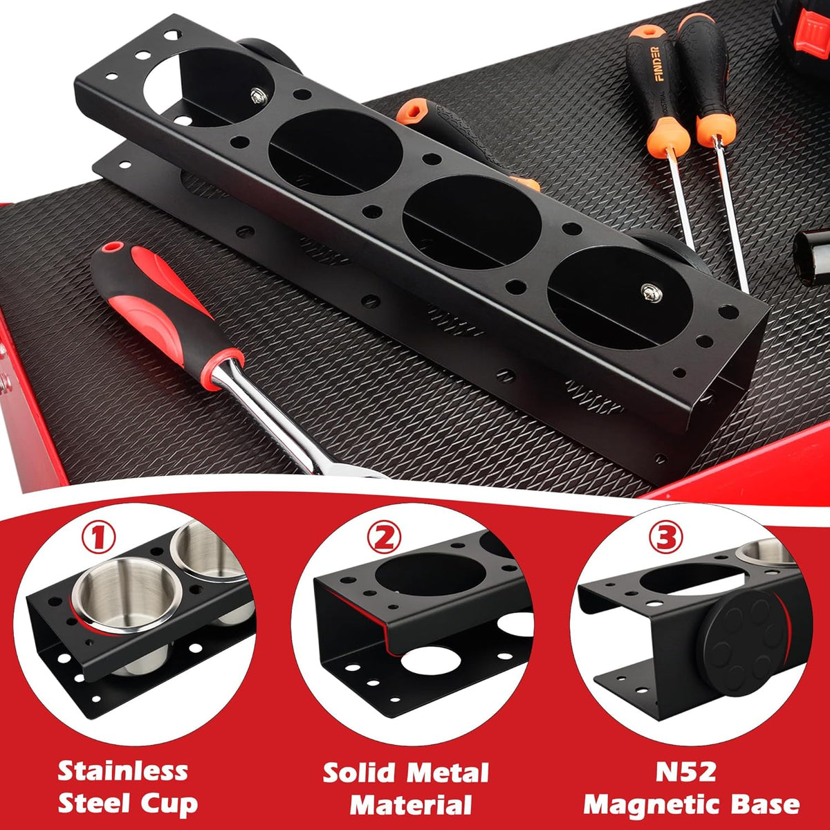 ULIBERMAGNET Power Tool Organizer Rack - Heavy Duty Magnetic Wall Mount for Spray Bottles & Tools | Garage Storage Solution
