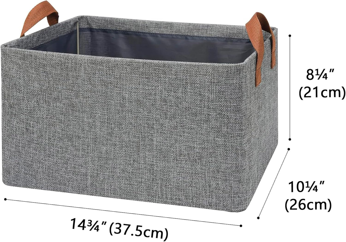 GRANNY SAYS Storage Basket, Large Organizer Bins for Shelves, Closet Storage, 2-Pack with Metal Frame