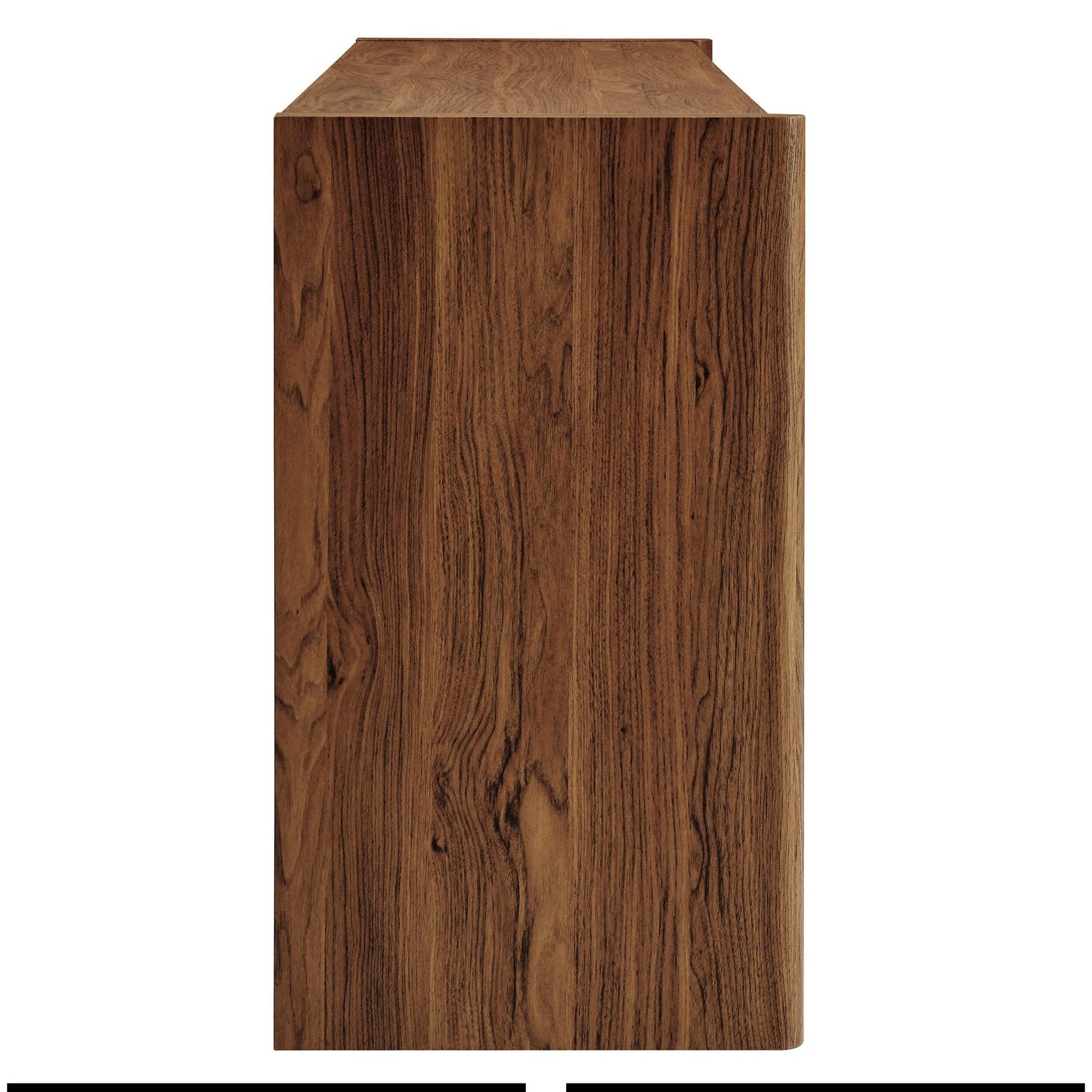 Modway Emric Wave 66-Inch Mid-Century Modern Sideboard Buffet Cabinet in Walnut