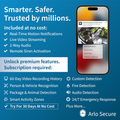 Arlo Video Doorbell 2K 2nd Generation & Chime 2 Bundle, 2K Doorbell Camera, 2-Way Audio, Package Detection, Motion Detection and Alerts, Built-in Siren, Night Vision, AVDK4001-100CNS, White