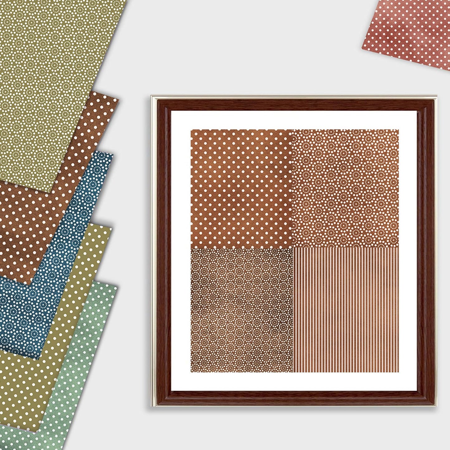 MIATTCLD 12x12 Scrapbook Paper Double Sided Patterned Paper for Scrapbooking, 24 Sheets/24 Designs Wedding Background Papers Boho Decorative Craft Papers for Card Making Journaling Decor (Brown)