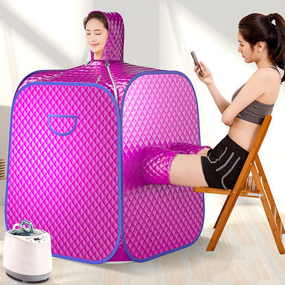Home Spa Steam Sauna Kit Personal Full Body Portable Spa Sauna Hat Tent 2L Portable Light Sauna with Remote Control Timer
