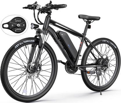 Wooken Electric Bike for Adults with 500W Motor, 27.5'' Ebike with 48V 499WH Removable Battery, Up to 55 Miles Electric Mountain Bike, 19.8MPH Adults Electric Bicycle with LCD Display, 21 Speed