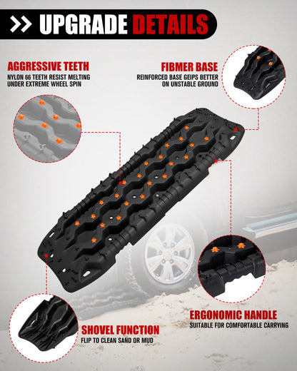 FIERYRED Large Off Road Traction Boards+Recovery Track Board Mounting Kit