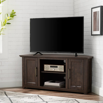 Crosley Furniture Camden TV Stand for 50+ inch TVs, Entertainment Center with Adjustable Storage Shelves, Dark Walnut