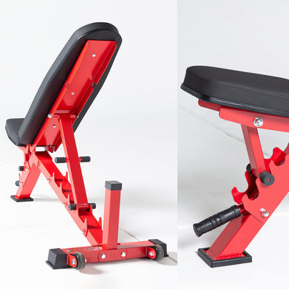 REP AB-3100 Adjustable Bench | Red Weight Bench for Home Gym | Foldable FID Design | Flat Incline Decline Strength Training Equipment | Compact Workout Chair