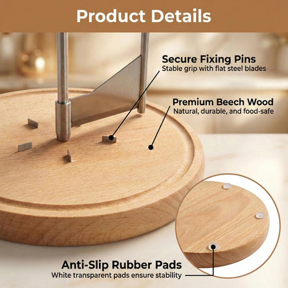 Cheese Curler Wheel for Tête de Moine & Chocolate Swiss Style Girolle Cheese Shaver with Sharp Stainless Steel Blade and Solid Wood Base for Cheese Boards, Desserts & Parties